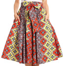 Sakkas Celine African Dutch Ankara Wax Print Full Circle Skirt