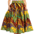 Sakkas Celine African Dutch Ankara Wax Print Full Circle Skirt#color_532-OliveMulti