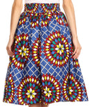 Sakkas Celine African Dutch Ankara Wax Print Full Circle Skirt