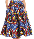 Sakkas Celine African Dutch Ankara Wax Print Full Circle Skirt#color_533-BlueMulti