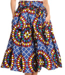 Sakkas Celine African Dutch Ankara Wax Print Full Circle Skirt