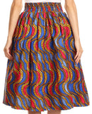 Sakkas Celine African Dutch Ankara Wax Print Full Circle Skirt