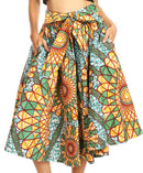 Sakkas Celine African Dutch Ankara Wax Print Full Circle Skirt