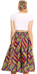 Sakkas Celine African Dutch Ankara Wax Print Full Circle Skirt