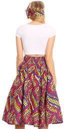Sakkas Celine African Dutch Ankara Wax Print Full Circle Skirt