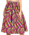 Sakkas Celine African Dutch Ankara Wax Print Full Circle Skirt#color_53F-Multi