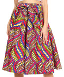 Sakkas Celine African Dutch Ankara Wax Print Full Circle Skirt
