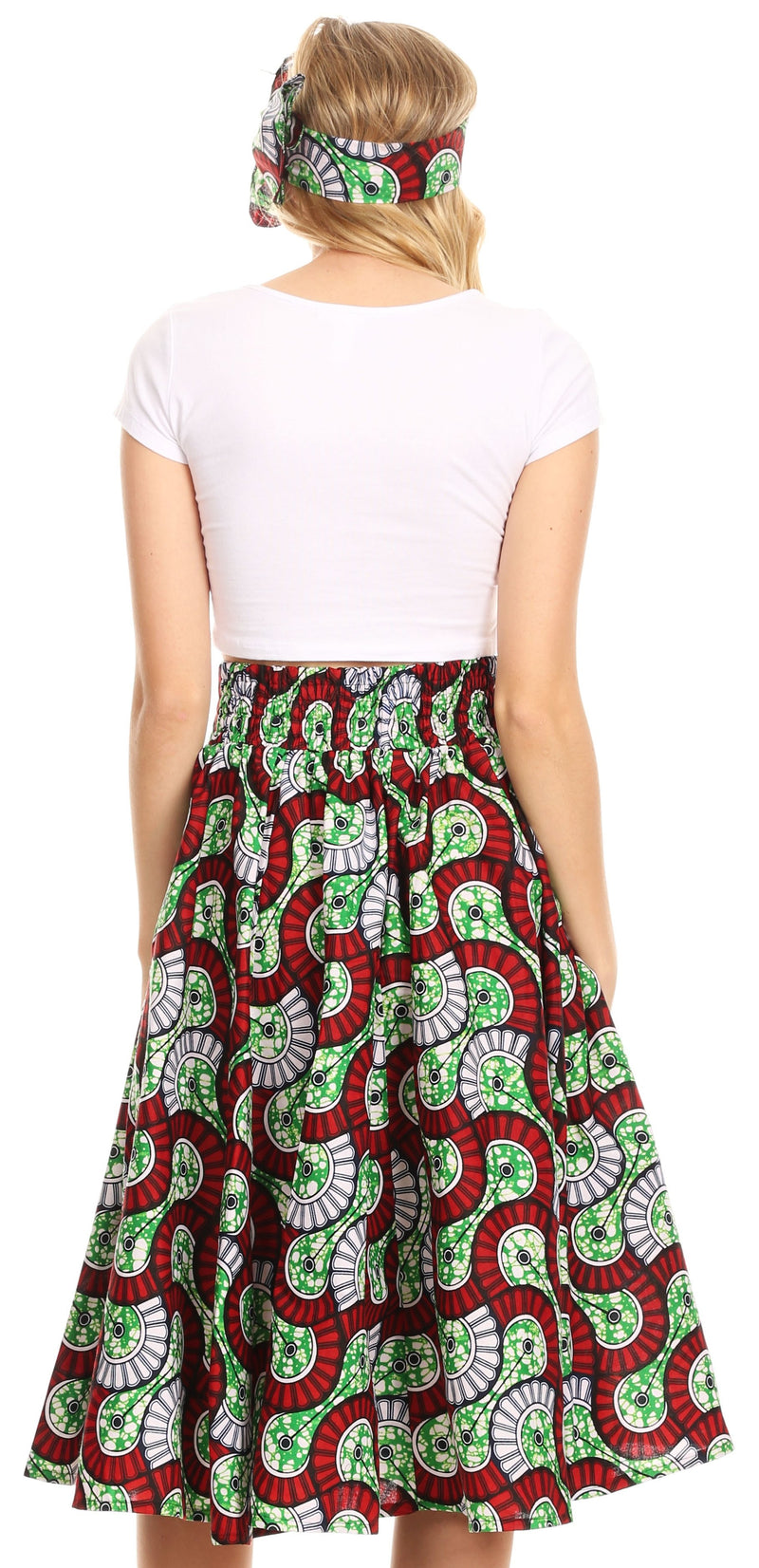 Sakkas Celine African Dutch Ankara Wax Print Full Circle Skirt