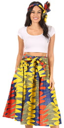 Sakkas Celine African Dutch Ankara Wax Print Full Circle Skirt
