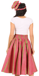 Sakkas Celine African Dutch Ankara Wax Print Full Circle Skirt
