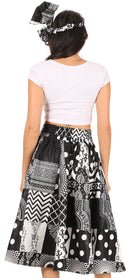 Sakkas Celine African Dutch Ankara Wax Print Full Circle Skirt