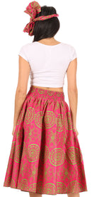 Sakkas Celine African Dutch Ankara Wax Print Full Circle Skirt