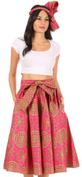 Sakkas Celine African Dutch Ankara Wax Print Full Circle Skirt#color_610-Multi