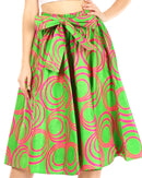 Sakkas Celine African Dutch Ankara Wax Print Full Circle Skirt