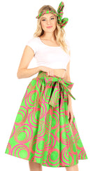 Sakkas Celine African Dutch Ankara Wax Print Full Circle Skirt