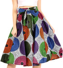 Sakkas Celine African Dutch Ankara Wax Print Full Circle Skirt