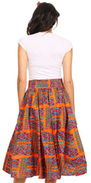 Sakkas Celine African Dutch Ankara Wax Print Full Circle Skirt