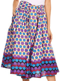 Sakkas Celine African Dutch Ankara Wax Print Full Circle Skirt#color_8-WhitePurple