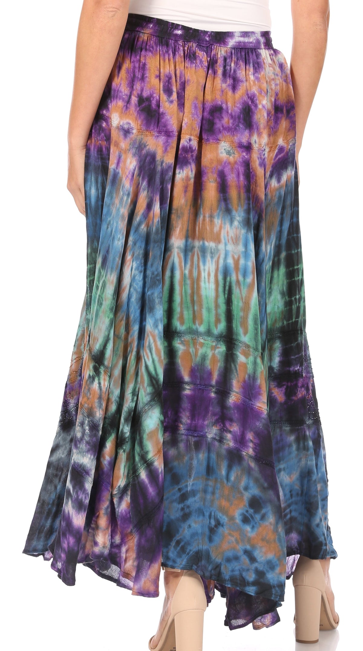 Sakkas Ester Womens Simple Boho Maxi Full circle Tie-dye