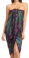Sakkas Lygia Women's Summer Floral Print Sarong Swimsuit Cover up Beach Wrap Skirt#color_191SAR-Olive