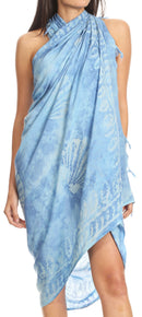 Sakkas Lygia Women's Summer Floral Print Sarong Swimsuit Cover up Beach Wrap Skirt