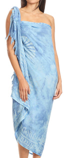 Sakkas Lygia Women's Summer Floral Print Sarong Swimsuit Cover up Beach Wrap Skirt