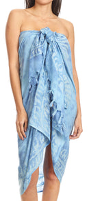 Sakkas Lygia Women's Summer Floral Print Sarong Swimsuit Cover up Beach Wrap Skirt