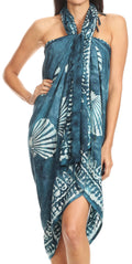 Sakkas Lygia Women's Summer Floral Print Sarong Swimsuit Cover up Beach Wrap Skirt#color_193SAR-Grey