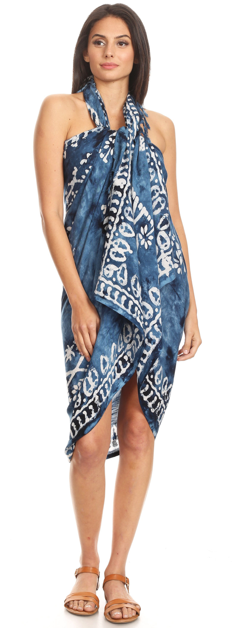 Sakkas Lygia Women's Summer Floral Print Sarong Swimsuit Cover up Beach Wrap Skirt