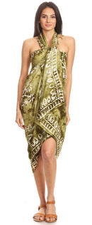 Sakkas Lygia Women's Summer Floral Print Sarong Swimsuit Cover up Beach Wrap Skirt