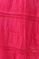 Sakkas Solid Embroidered Gypsy Bohemian Mid Length Cotton Skirt