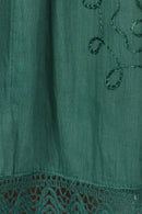 Sakkas Solid Embroidered Gypsy Bohemian Mid Length Cotton Skirt