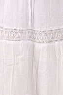 Sakkas Solid Embroidered Gypsy Bohemian Mid Length Cotton Skirt
