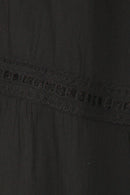 Sakkas Solid Embroidered Crochet Lace Trim Gypsy Bohemian Mid Length Cotton Skirt