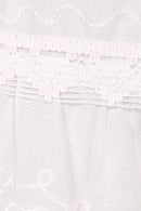 Sakkas Solid Embroidered Crochet Lace Trim Gypsy Bohemian Mid Length Cotton Skirt