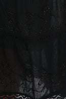 Sakkas Solid Embroidered Crochet Lace Trim Gypsy Bohemian Mid Length Cotton Skirt