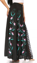 Sakkas Sarita Women's Casual Boho Maxi Floral Long Elastic Waist Skirt Slim