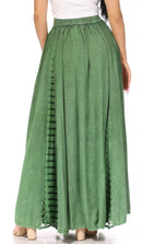Sakkas Sarita Women's Casual Boho Maxi Floral Long Elastic Waist Skirt Slim