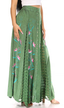 Sakkas Sarita Women's Casual Boho Maxi Floral Long Elastic Waist Skirt Slim