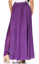 Sakkas Sarita Women's Casual Boho Maxi Floral Long Elastic Waist Skirt Slim