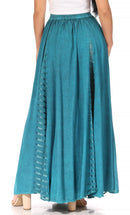Sakkas Sarita Women's Casual Boho Maxi Floral Long Elastic Waist Skirt Slim