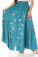 Sakkas Sarita Women's Casual Boho Maxi Floral Long Elastic Waist Skirt Slim