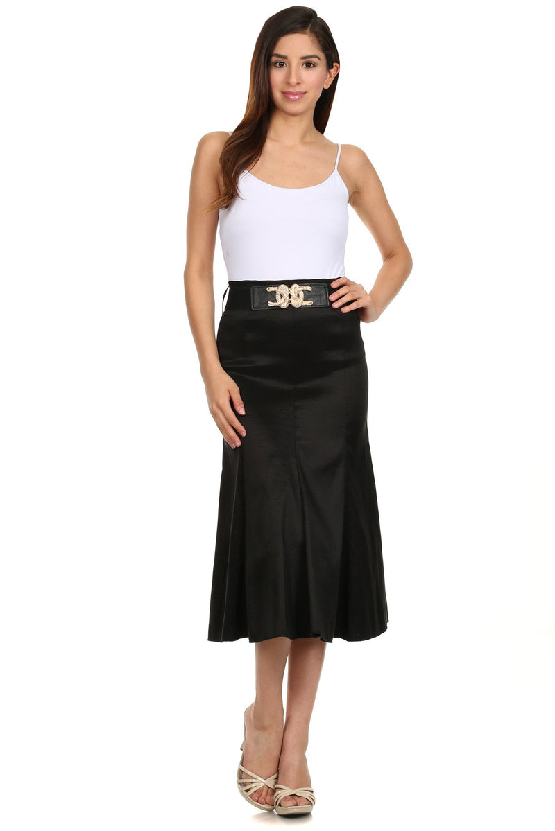Sakkas Tiffany Tea Length Flared A-line Holiday Skirt