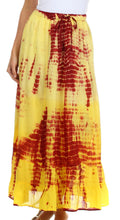 Sakkas Harmony Tie Dye Peasant Boho Skirt#color_Yellow