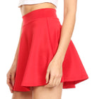 Sakkas Womens Basic Versatile Stretchy Flared Casual Mini Skater Skirt Made in USA