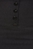 Sakkas Petite High Waist Stretch Pencil Skirt with Four Button Detail