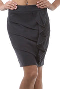 Above the Knee Tiered Ruffle Skirt#color_Grey