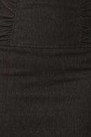 Sakkas Petite High Waist Stretch Pencil Skirt with Shirred Waist Detail
