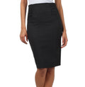 Sakkas Petite High Waist Stretch Pencil Skirt with Shirred Waist Detail#color_Charcoal