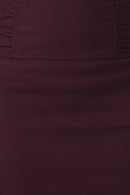 Sakkas Petite High Waist Stretch Pencil Skirt with Shirred Waist Detail
